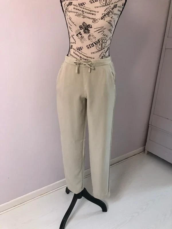 Sage green fluid tapered pants Mango – Size XS (34) – photo 9